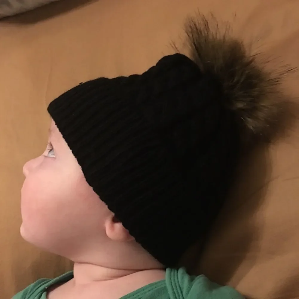 Fuzzy Top Baby Hat‎